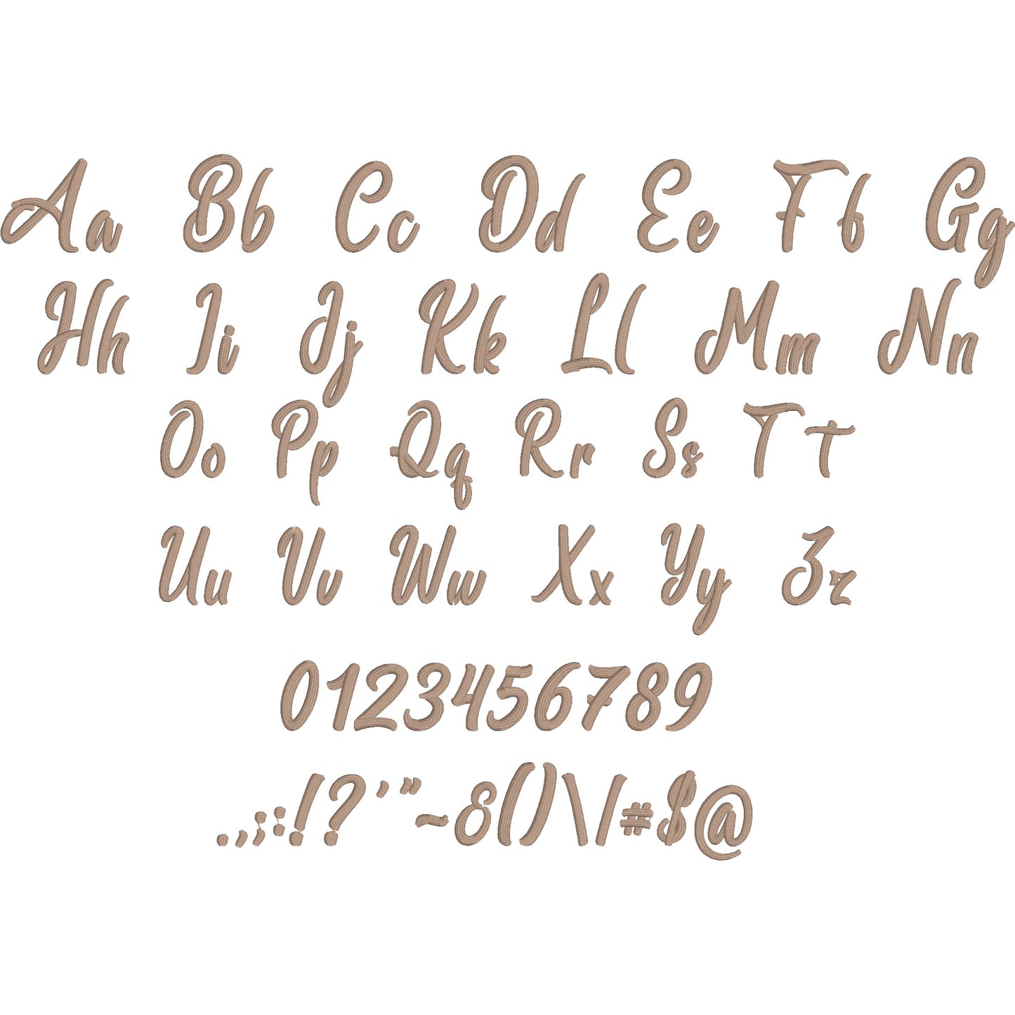 Ball 3D Puff Foam Handwritten Script Embroidery Font | BX Included