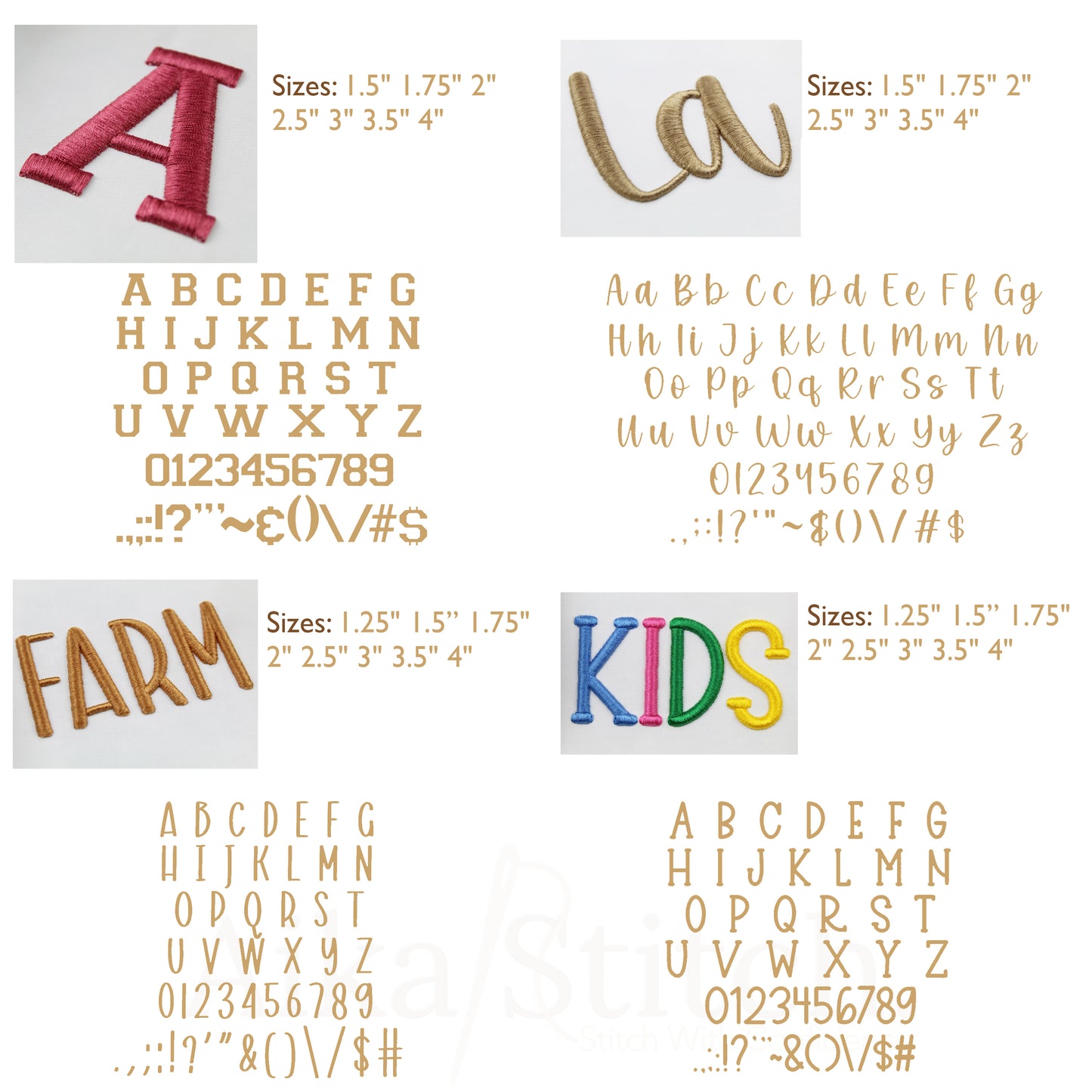 Bundle 20 Puff BX Embroidery Fonts – Foam Alphabet