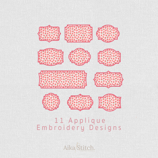 11 Frame Bundle Appliques Embroidery Design - 6 sizes
