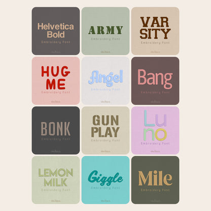 Bundle 12 Bold Embroidery Fonts | Native BX Included