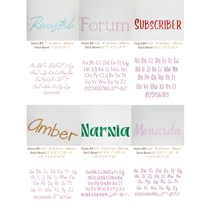 Bundle 12 Elegant Serif Native BX Embroidery Fonts - Satin Stitch Alphabet (0.25-8in)