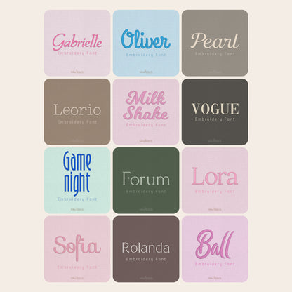 Bundle 12 Luxury Embroidery Fonts