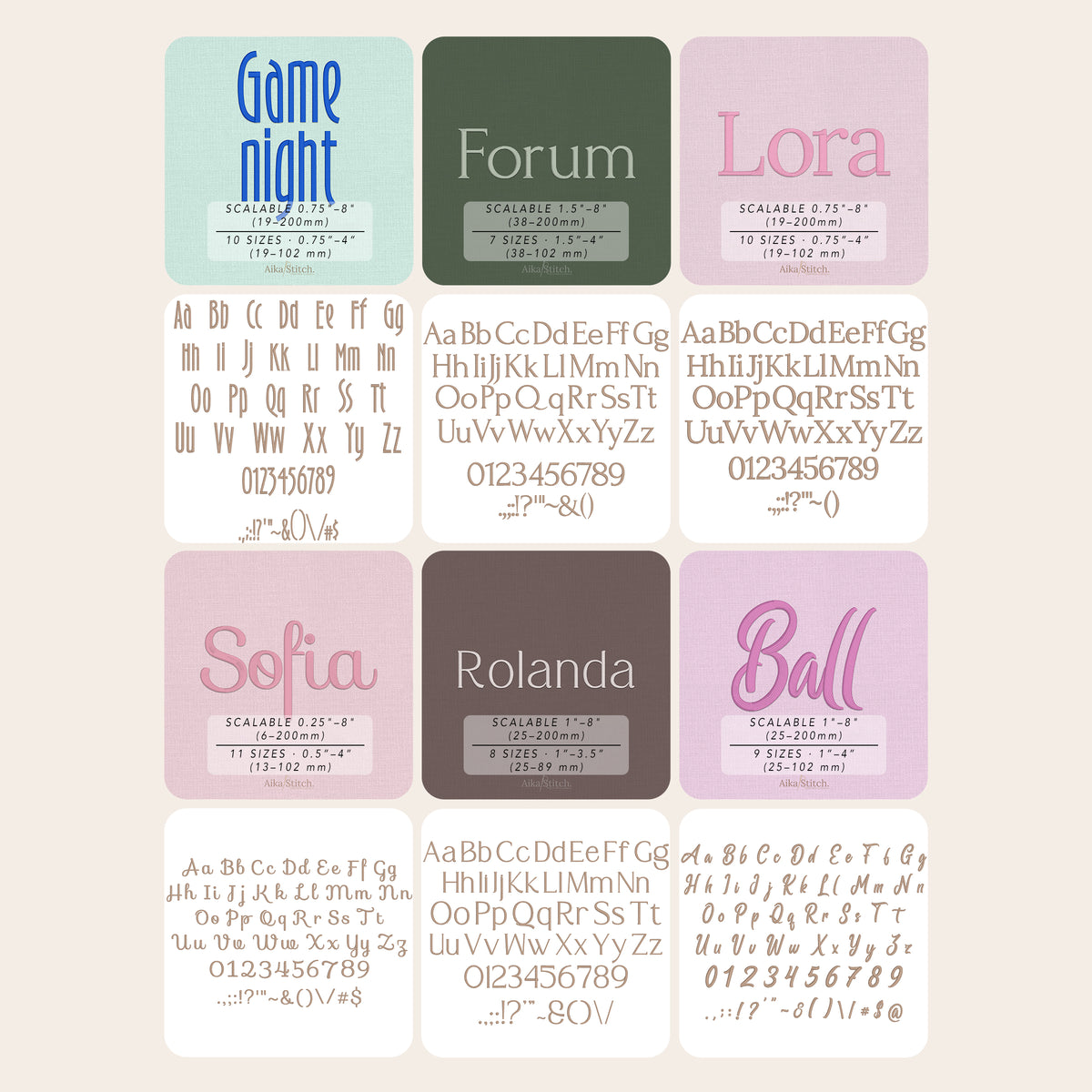 Bundle 12 Luxury Embroidery Fonts