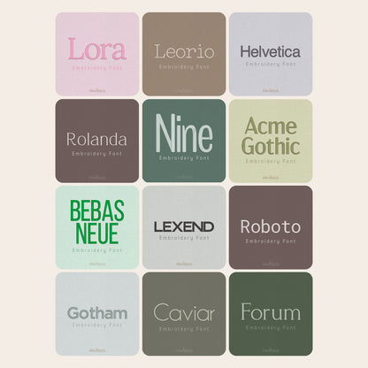 Bundle 12 Modern Embroidery Fonts