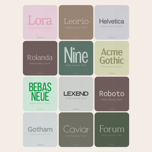 Bundle 12 Modern Embroidery Fonts