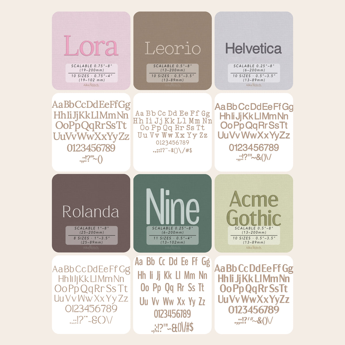 Bundle 12 Modern Embroidery Fonts