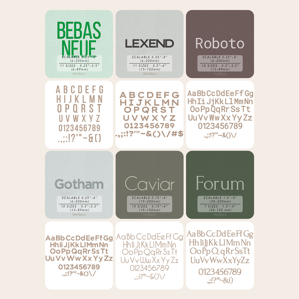 Bundle 12 Modern Embroidery Fonts