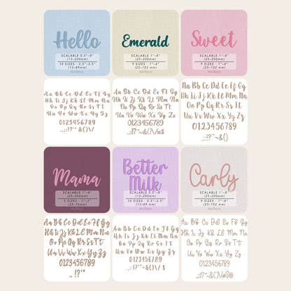 Bundle 12 Script Embroidery Fonts