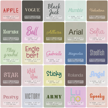 Bundle 50 PES Embroidery Fonts