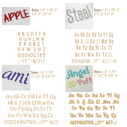 Bundle 20 Puff BX Embroidery Fonts – Foam Alphabet