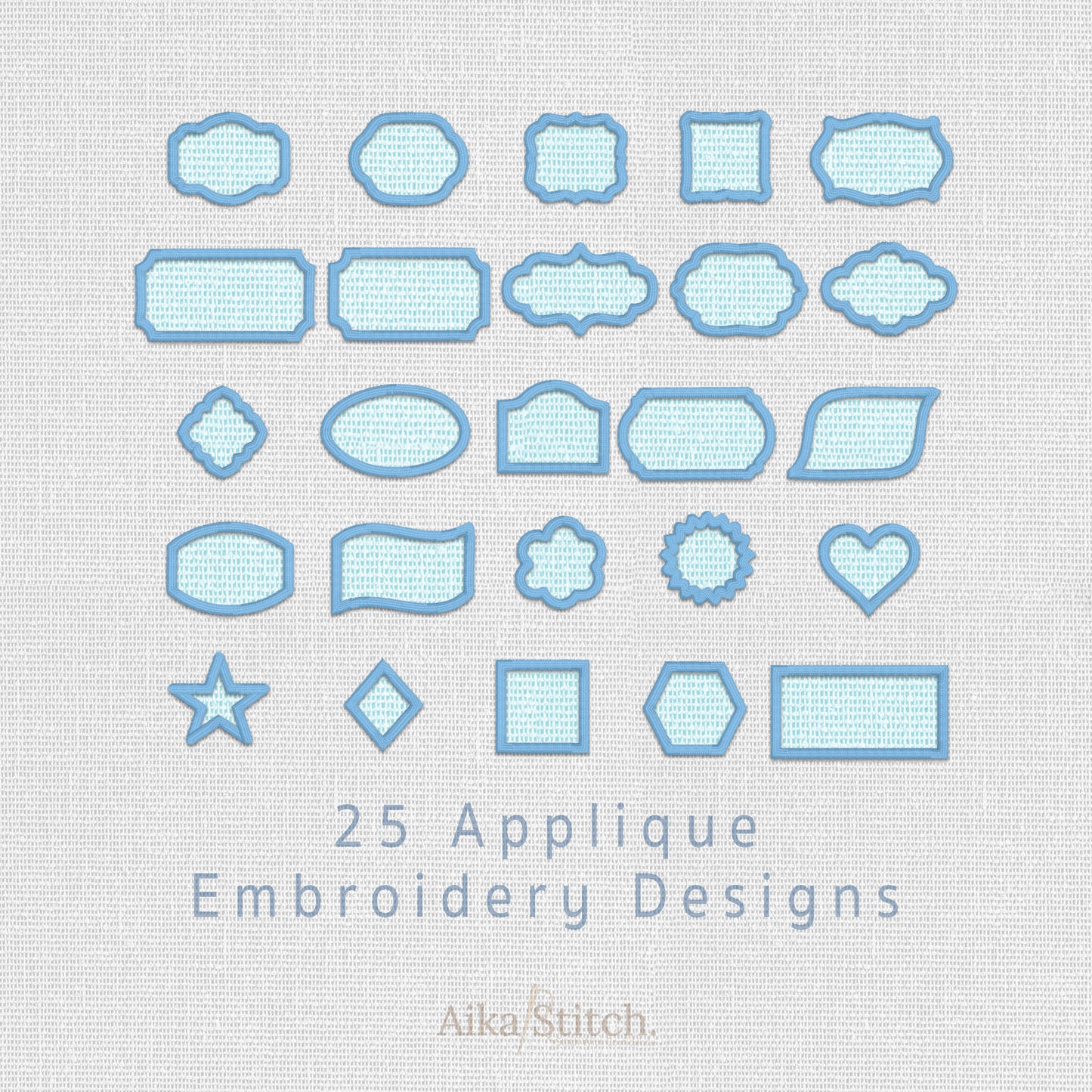 25 Frame Bundle Appliques Embroidery Design - 7 sizes