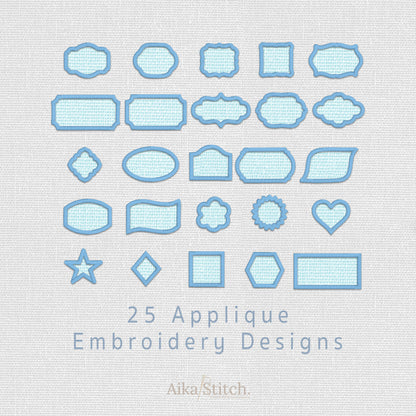 25 Frame Bundle Appliques Embroidery Design - 7 sizes