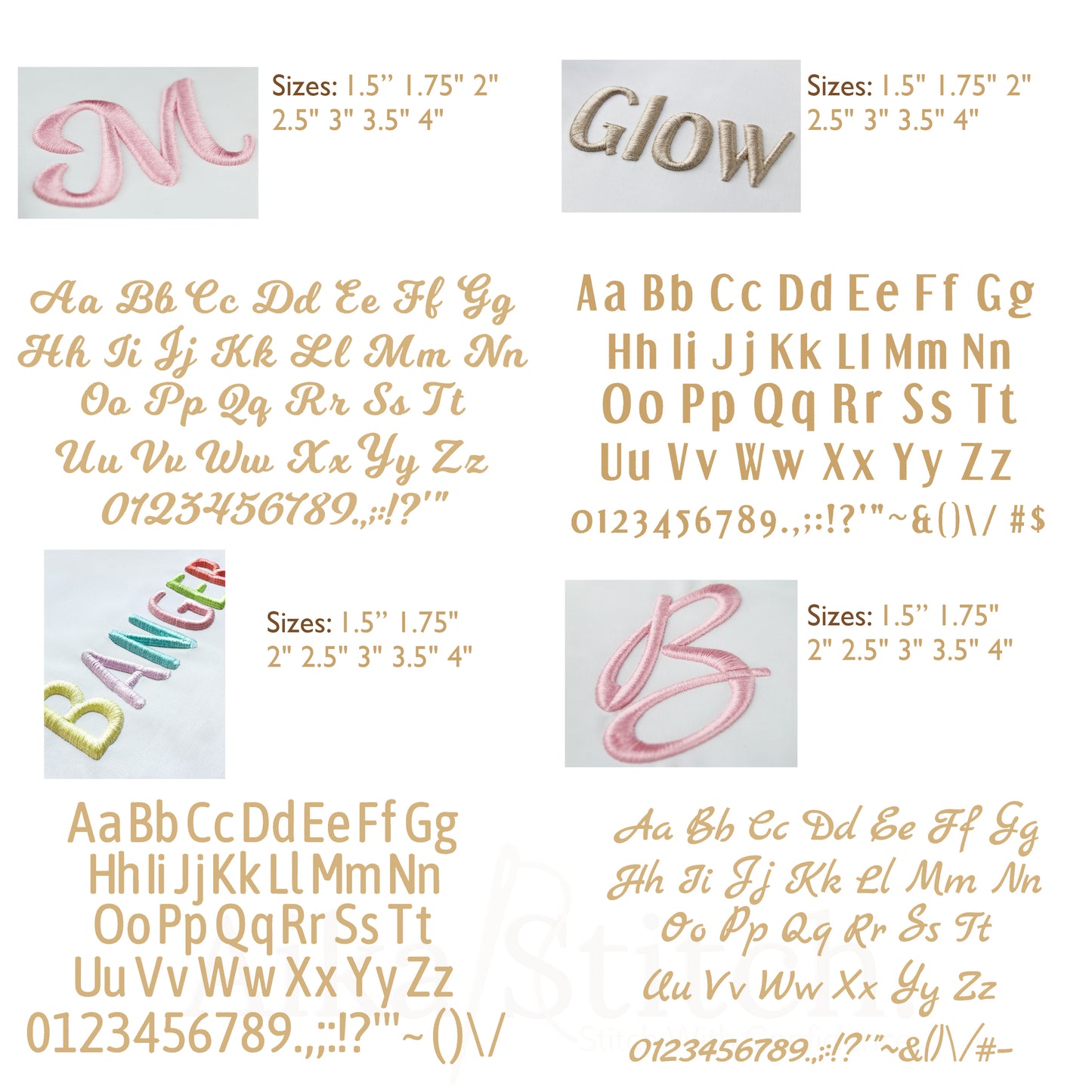 Bundle 20 Puff BX Embroidery Fonts – Foam Alphabet