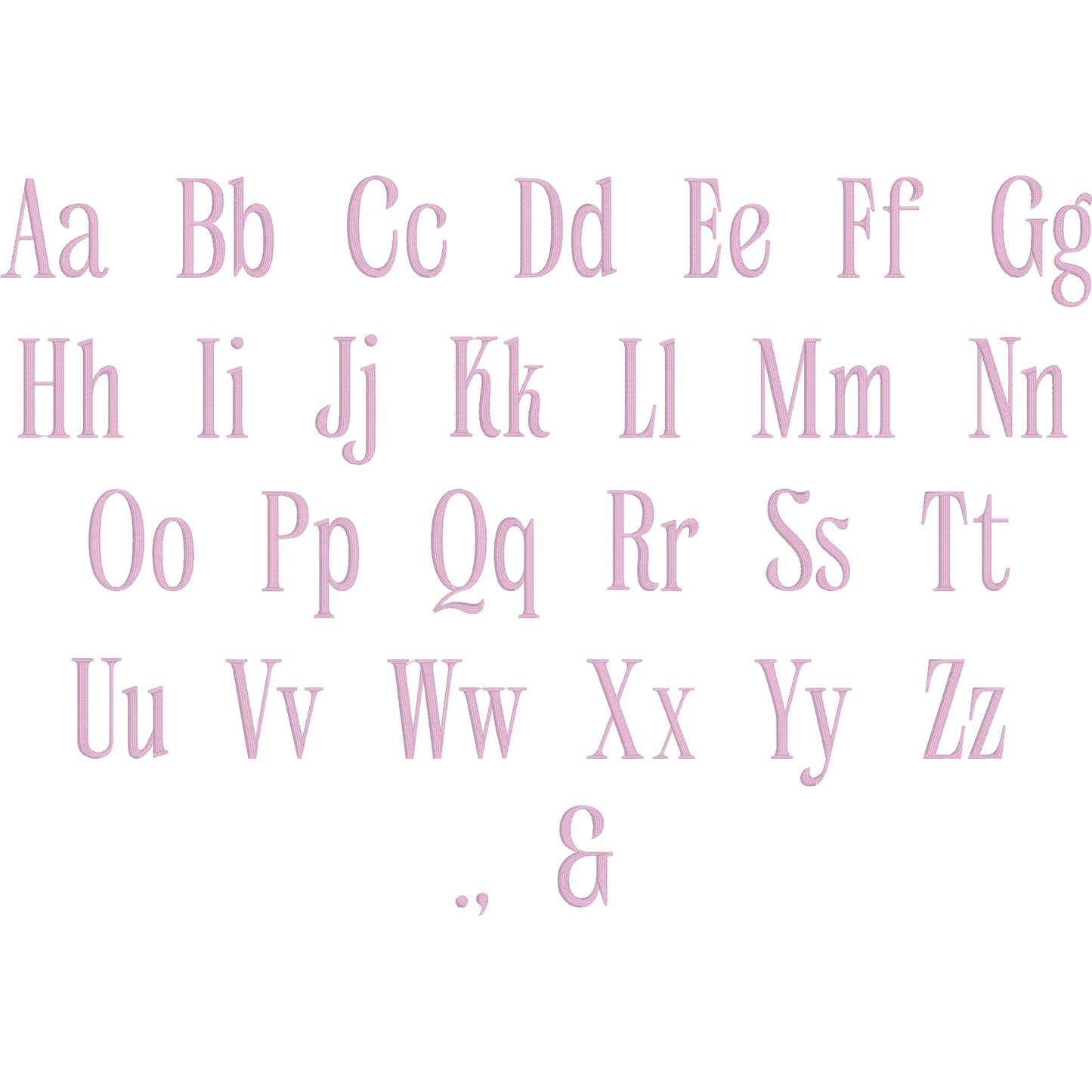 Siko Native BX Embroidery Font - Satin Stitch Alphabet (7 Sizes)