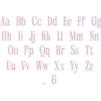 Siko Native BX Embroidery Font - Satin Stitch Alphabet (7 Sizes)