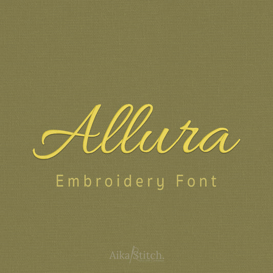 Allura Script Cursive Embroidery Font | Native BX Included