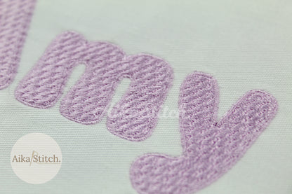 Amy BX Embroidery Font - Fill Stitch Alphabet (9 Sizes)