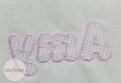 Amy BX Embroidery Font - Fill Stitch Alphabet (9 Sizes)