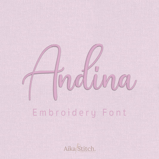 Andina Elegant Script Embroidery Font | Native BX Included