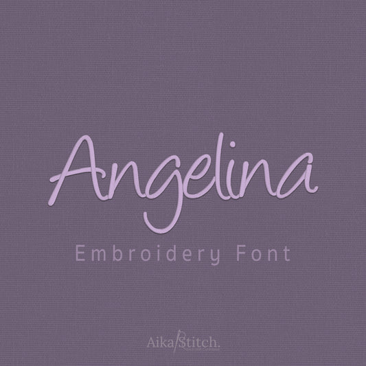 Angelina Script Handwritten Embroidery Font | Native BX Included