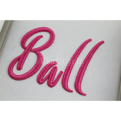 Ball 3D Puff Foam Handwritten Script Embroidery Font | BX Included