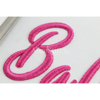 Ball 3D Puff Foam Handwritten Script Embroidery Font | BX Included