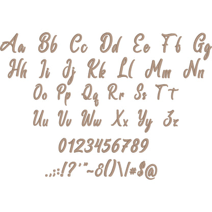 Ball 3D Puff Foam Handwritten Script Embroidery Font | BX Included