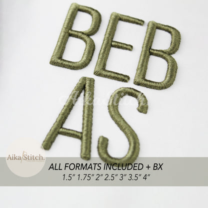 Bebas Neue 3D Puff BX Embroidery Font – Foam Alphabet (7 Sizes)