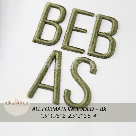 Bebas Neue 3D Puff BX Embroidery Font – Foam Alphabet (7 Sizes)