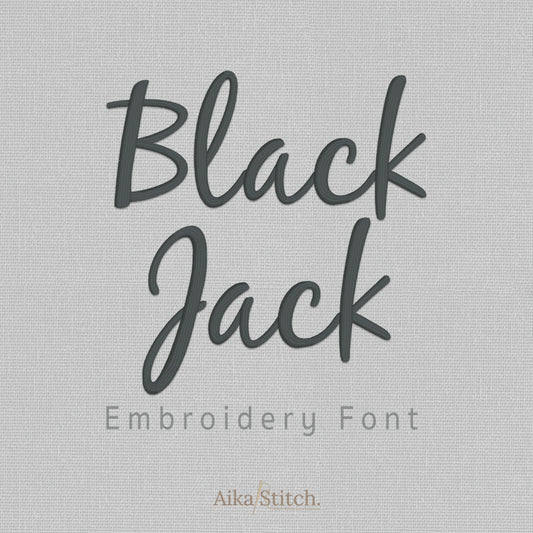 Black Jack Handwritten Script Embroidery Font | Native BX Included