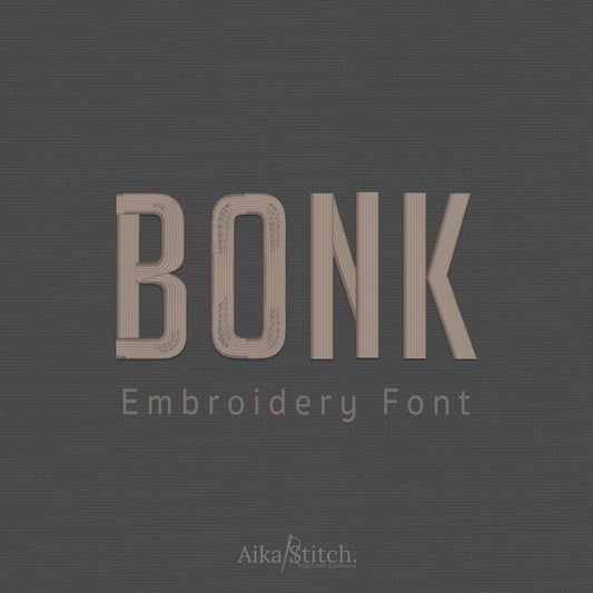 Bonk Modern Bold Embroidery Font | Native BX Included