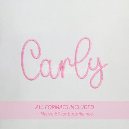 Carly Native BX Embroidery Font - Satin Stitch Alphabet 9 Sizes