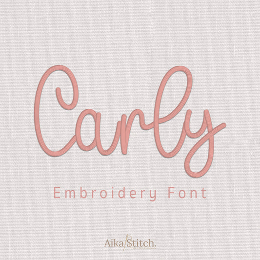 Carly Handwritten Script Embroidery Font | Native BX Included