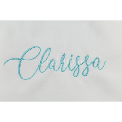 Clarissa Script Handwritten Embroidery Font | Native BX Included