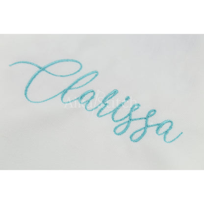 Clarissa Script Handwritten Embroidery Font | Native BX Included