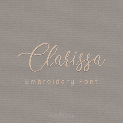 Clarissa Script Handwritten Embroidery Font | Native BX Included