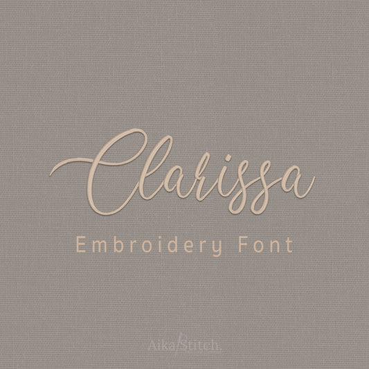 Clarissa Script Handwritten Embroidery Font | Native BX Included