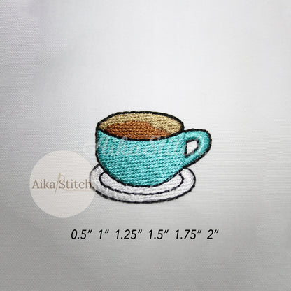 Coffee Drink Mini Clipart Embroidery Design - 5 sizes