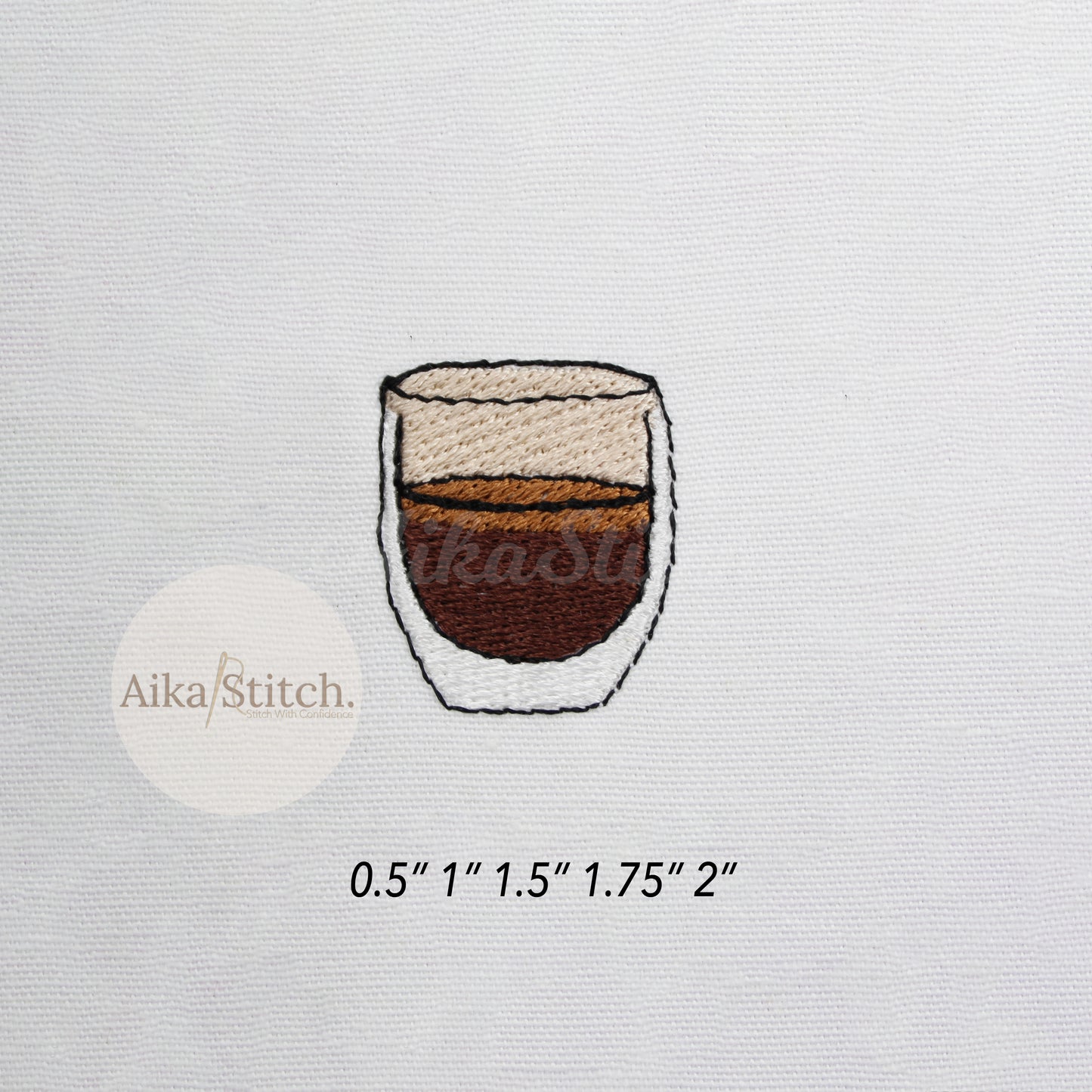 Espresso Coffee Mini Clipart Embroidery Design - 5 sizes