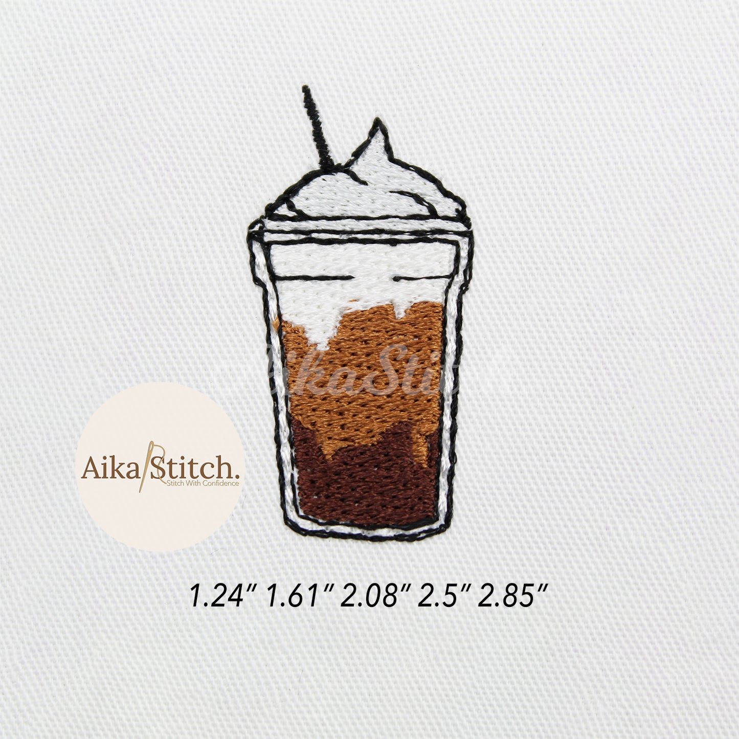 Ice Coffee Mini Clipart Embroidery Design - 5 sizes