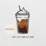 Ice Coffee Mini Clipart Embroidery Design - 5 sizes