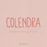 Colendra Handwritten Script Embroidery Font | Native BX Included