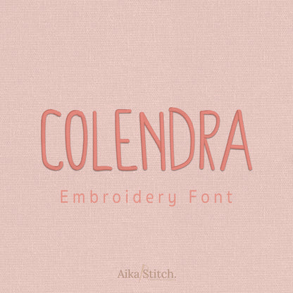 Colendra Handwritten Script Embroidery Font | Native BX Included