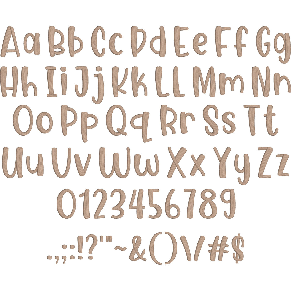 Cream Elegant Script Embroidery Font | Native BX Included