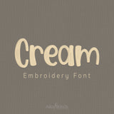 Cream Elegant Script Embroidery Font | Native BX Included