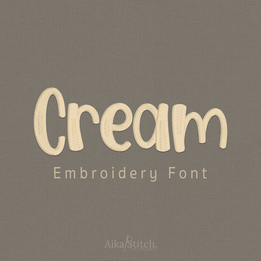 Cream Elegant Script Embroidery Font
