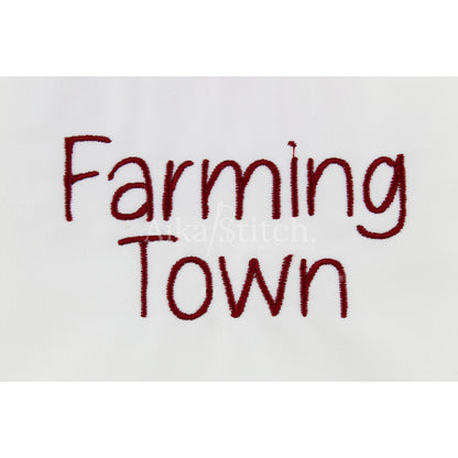 Farming Town Handwritten Calligraphy Embroidery Font | Native BX Included