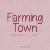 Farming Town Handwritten Calligraphy Embroidery Font | Native BX Included