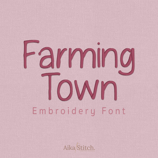 Farming Town Handwritten Calligraphy Embroidery Font | Native BX Included