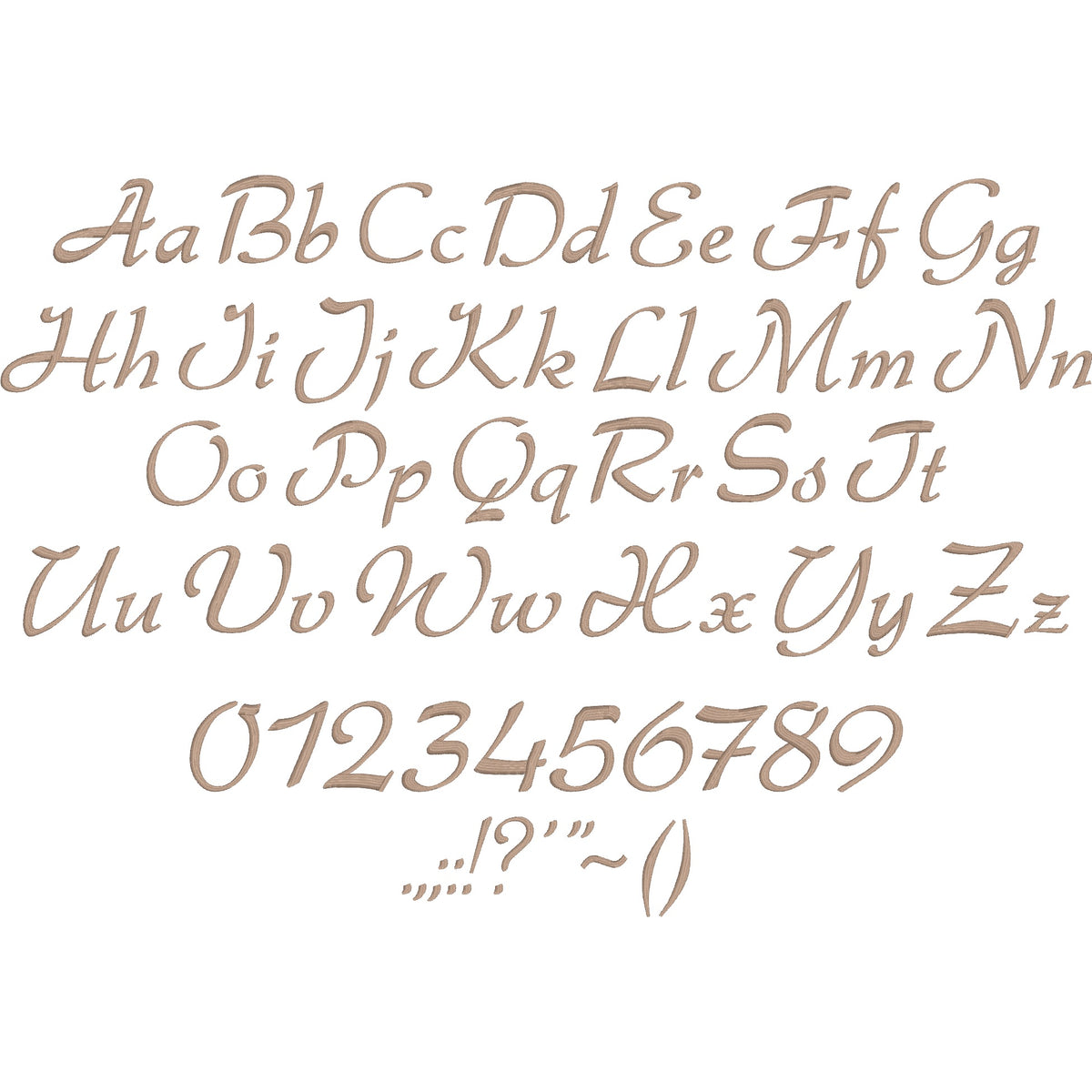 Gabrielle Script Calligraphy Embroidery Font | Native BX Included